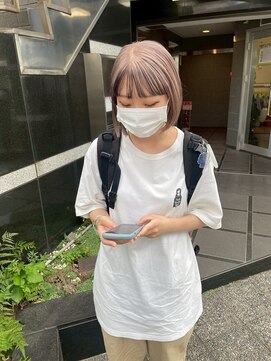  fit stand 千葉/ショートボブ/カット/パーマ/ダブルカラー/トリートメント/縮毛矯正 イメチェン/ピンクベージュ/アンブレラカラー[千葉]