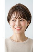 小顔見え◎首元すっきり大人ショートボブ　30代40代50代