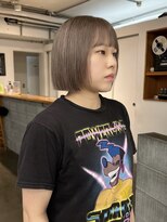 マカロニコースト(macaroni coast)&nbsp;前髪ありミニボブ顎ラインボブミルクティーベージュ
