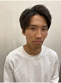 センターパートスタイル