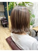 ハイライトベージュボブ