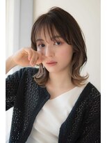 ネオリーブ ジューク 日吉店(Neolive JuQ) 外ハネ大人ミディ★インナーカラー☆　日吉/白髪ぼかしカラー