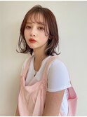 ベージュインナーカラーショートボブレイヤーミディアム