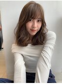 韓国風艶カラーロングレイヤー透明感暗髪大人可愛い