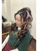 フロント編み込みハーフアップイベント用