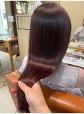 髪質再生カラー/艶髪ロング/ローズブラウン