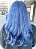 @fuchi_kuchi.okada/豊中髪質改善水色ペールブルーケアブリーチ