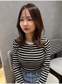 透明感ココアグレージュ/ミディアムレイヤー