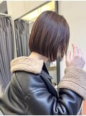 30代40代ナチュラルブリーチなしピンク大人ミニボブ
