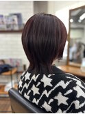透明感髪質改善カラー小顔艶感前下がりショートレイヤー