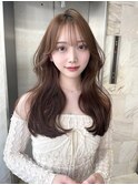 マロンベージュ×小顔レイヤー×韓国風巻き×髪質改善
