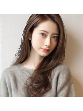 ヘアーズ ベリー 住道店(hairs BERRY) 黒髪ワンカールモテ髪前髪小顔風カットサイドバング艶感アッシュ