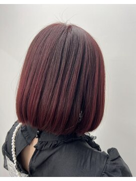 プリュス(Plus) ブリーチなし/レッド/ワインレッド/ボブ/タッセルボブ/ショート