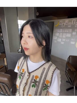 ティック 福井鯖江店(tic.) 暗髪ヘアスタイル/切りっぱなしボブ/都会的ヘアスタイル