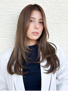 ココアベージュ/ロングレイヤー/ハイレイヤー/20代30代