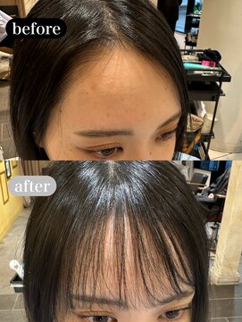 クロスパーマ　髪質改善　前髪カット