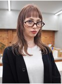 ミルクティーベージュベージュカラーオン眉ミディアムブリーチ