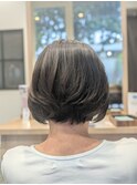 透け感アッシュショートボブ
