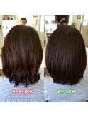 髪質改善/ツヤ髪ミディ/アッシュブラック/30代40代/美シルエット