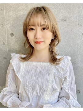 アッシュ 久が原店(Ash) ミディアムレイヤーカット/20代30代大人かわいい/インナーカラー