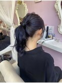 『Merci』大人ポニーテール☆ネイビーカラー