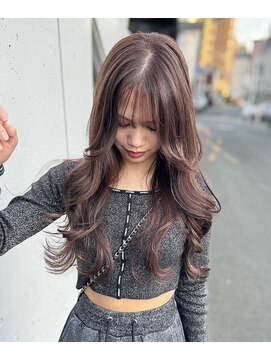 アオゾラヘアーカミノウラ(AOZORA HAIR kaminoura) 韓国風艶感ラベンダーベージュ×レイヤーカット