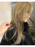 ゴールドカラーイエローブロンドハニーベージュブリーチ