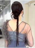 ヘアアレンジ カチモリ ツインテール 結婚式 お呼ばれ 20代30代