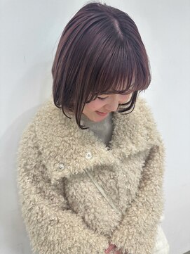 美容室ヒラトヤ 都南店 大人可愛いワンカールボブ◎透明感カラーココアブラウン20代30代