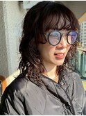 透明感ブラウン/ミディアム/ニュアンスパーマ