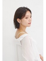 クラン バイ ヘッドライト 栄店(clan by HEADLIGHT) 外ハネミディ/艶カラー/細めハイライト