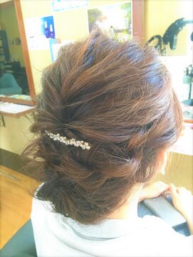 パピヨンロゼ(Papillon Rose) ロープ編みMIX アップスタイル ギブソンタック