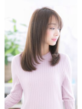 ミック ヘアアンドビューティー 大山店(miq Hair&Beauty) ナチュラルストレート×シースルーバング 好感度◎b