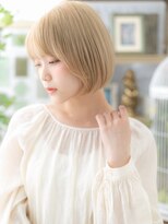 カバーヘアアンドスパ ブリス 浦和(COVER HAIR&SPA bliss)&nbsp;外国人風大人かわいい前下がり小顔金髪ボブa浦和10代20代30代