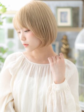 カバーヘアアンドスパ ブリス 浦和(COVER HAIR&SPA bliss) 外国人風大人かわいい前下がり小顔金髪ボブa浦和10代20代30代