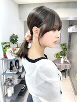 顔周りカット 小顔カット 前髪 ミディアムヘア 20代30代 渋谷