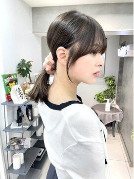 ヴェイン 渋谷(vain) 顔周りカット 小顔カット 前髪 ミディアムヘア 20代30代 渋谷