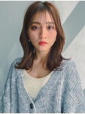 イヤリングベージュ外巻きミディアム
