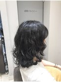 低温デジタルパーマ レイヤー ミディアム ウェーブヘア