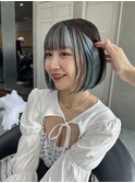 インナーカラー/イヤリングカラー/前髪インナーカラー/ボブ