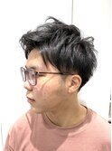 メンズパーマ/フェードバーバーカット/アップバング短めビジネス