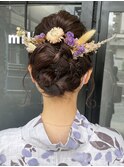 浴衣ヘアセット/浴衣ヘアアレンジ/浴衣着付け/花火着付け