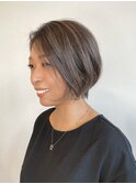 【SERO東辻井】前下がりボブ_大人ハイライト_グレージュ