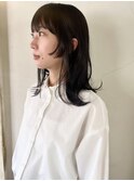 姫カットレイヤーの外ハネミディアム