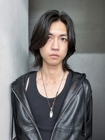 アルバム 渋谷パルコ(ALBUM) フェザーパーマブルーブラック刈り上げセンターパート_F80121