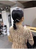 ヘアセット/タイトに編み下ろし