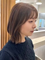 ポジ(poji)&nbsp;韓国風　髪質改善カラー　顔まわり　レイヤー　ミディアム　艶髪