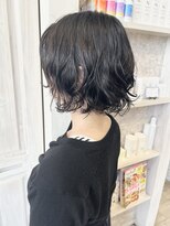 キャアリー(Caary)&nbsp;福山市Caary人気ボブパーマ立体感ふんわり簡単スタイリング暗髪