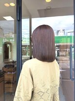 ハロウ&nbsp;岡山ミディアム髪質改善トリートメントグレージュ透明感カラー