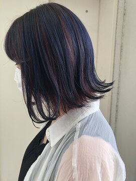 ヘアーデザイン シュシュ(hair design Chou Chou by Yone) ダブルカラー☆ブルー×バイオレット